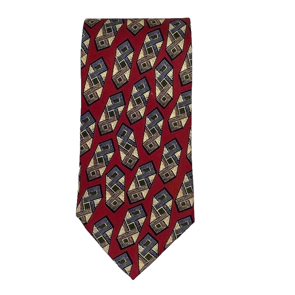 VTG Robert Talbott Studio Neck Tie Hand Sewn Finest Silk Made USA Geometric Mens